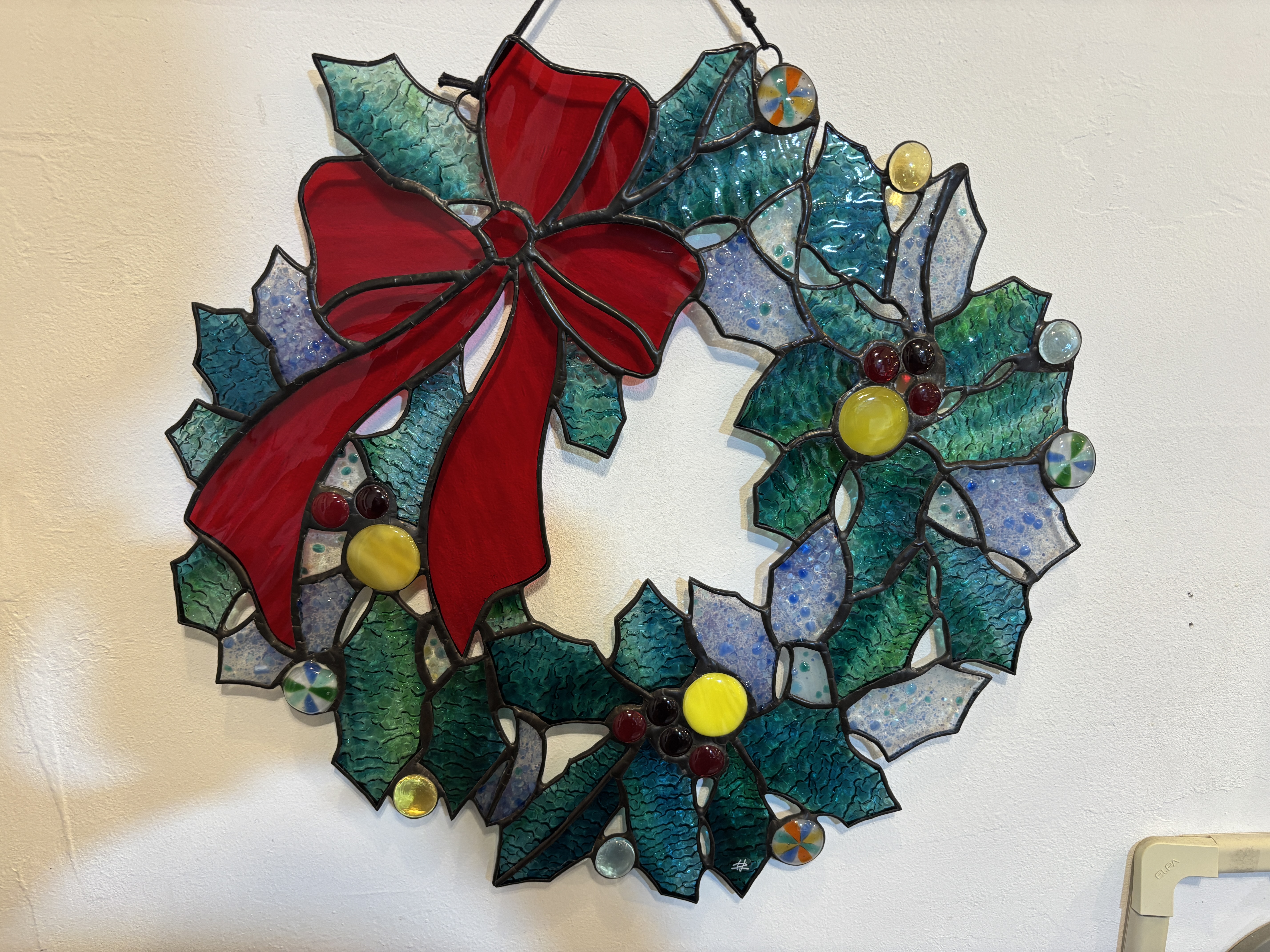 札幌のステンドグラス工房で作られたお花のガラスパネル